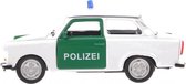 politie Trabant 601 wit/groen 11 cm