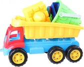 vrachtwagen met strandset blauw/rood 35 cm 7-delig