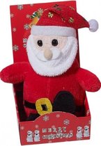 kerstman speelfiguur junior 13 x 8 cm pluche rood