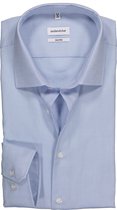 Seidensticker shaped fit overhemd - lichtblauw structuur - Strijkvrij - Boordmaat: 46
