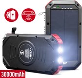 Solar Powerbank - 30000 mAh - Powerbank Zonneenergie - Powerbank USB C - Draadloos Opladen - 4x USB - IP65 - Powerbank Iphone - Powerbank Samsung - Snellader - Powerbanks voor Dagelijks Gemak