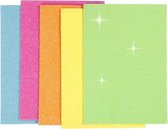 foam vellen A5 zelfklevend neon glitter 5 stuks