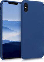 Étui pour téléphone kwmobile pour Apple iPhone XS Max - Étui avec revêtement en silicone - Étui pour smartphone en bleu marine