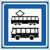 Bus en tramhalte bord - kunststof - L3 100 x 100 mm