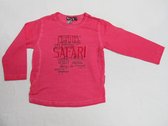dirkje , meisje ,  t-shirt lange mouw  , hard roze , safari , 3 jaar 98