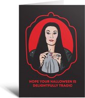 Halloween - Morticia - Addams Family - Verjaardagskaart - Halloween decoratie