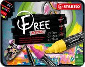 STABILO FREE - Acryl Marker - Start Set - 11 Acryl Markers - 3 Verschillende Tip Sizes