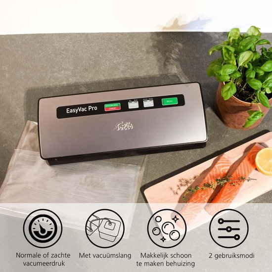 Solis Vac Pro 569 Vacumeermachine - Vacuum Sealer - Vacuummachine met Slangaansluiting - Grijs