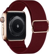 Nylon solo loop band - wijnrood - Geschikt voor Apple Watch