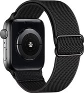 Nylon solo loop band - zwart - Geschikt voor Apple Watch 38mm, 40mm & 41mm
