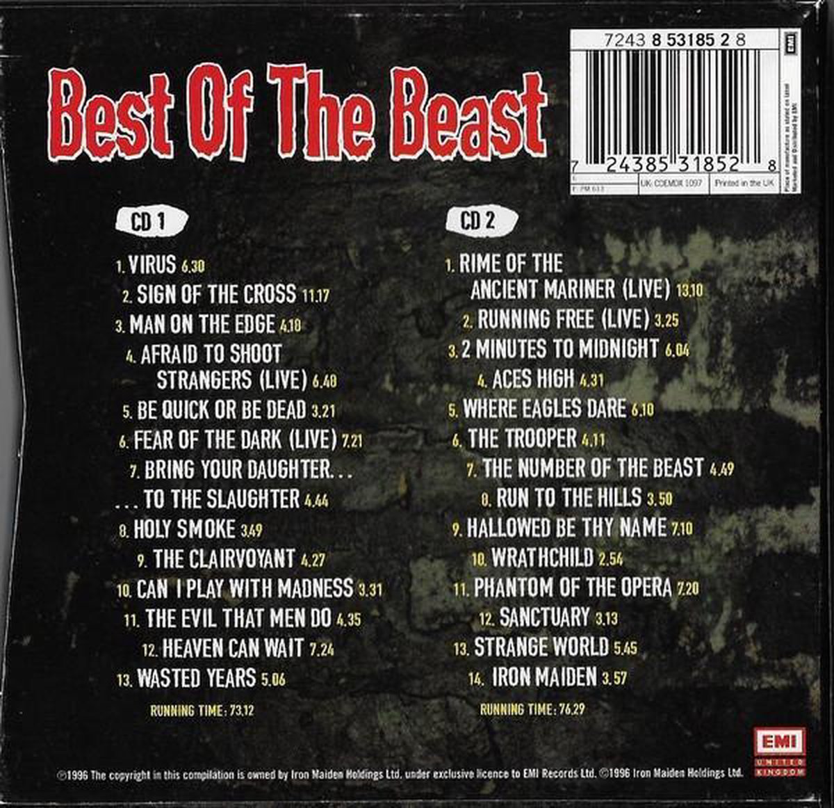 Best of the Beast, Iron Maiden CD (album) Muziek bol