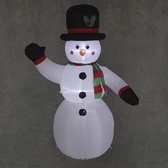 Luca Lighting Opblaasbare Sneeuwman met LED Verlichting - L126 x B65 x H200 cm - Wit