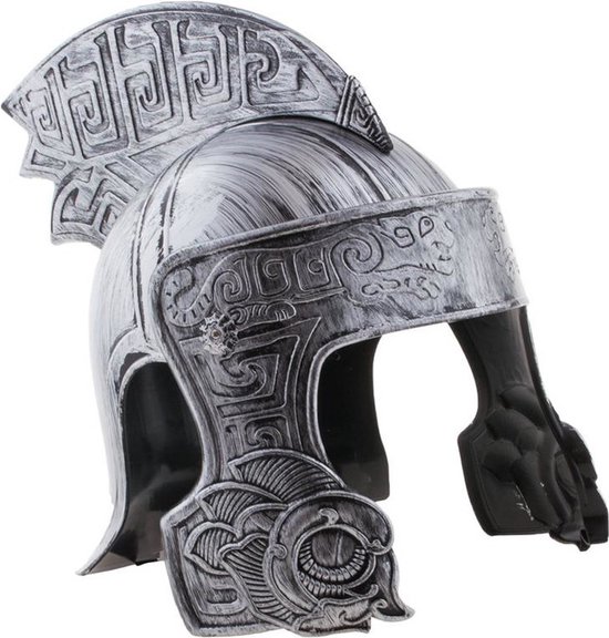 Ridder of Romeinse strijder verkleed helm - zilver - voor volwassenen - kunststof