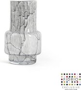 Vase Design Nuovo - Fidrio CEMENT GREY - vase à fleurs en verre soufflé bouche - hauteur 18 cm