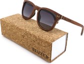 Bluxer® Zonnebril voor Heren en Dames - Hippe Houten Zonnebril Gepolariseerd - UV400 Lens - Koa Wood - Grijze lens