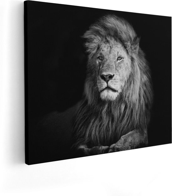 Artaza - Peinture sur Canevas - Lion rugissant - 50x40 - Photo sur Toile - Impression sur Toile