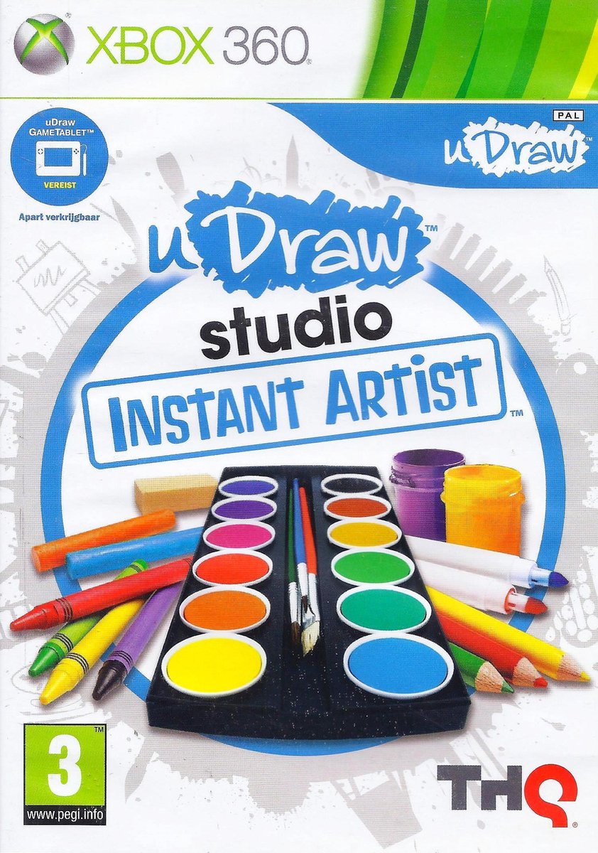 XBOX 360 U-Draw Self-Artist Drawing Game uDraw Studio: Instant Artist (Needs Gametablet, Not included.)