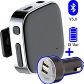 Gervisry Bluetooth Receiver + USB Autolader - BT 5.0 - 3.5mm Aux - Carkit - Bluetooth Audio Receiver - Zwart