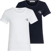 Calvin Klein Monogram Logo T-shirt - Vrouwen - Wit - Zwart