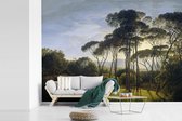 Behang - Fotobehang Italiaans landschap met parasoldennen - Hendrik Voogd - Breedte 330 cm x hoogte 240 cm