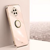Voor Geschikt voor Xiaomi Mi 10T Lite 5G XINLI Straight 6D Plating Gold Edge TPU Shockproof Case met ringhouder (roze)