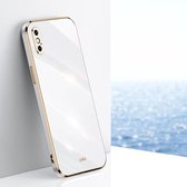 XINLI Straight 6D Plating Gold Edge TPU schokbestendig hoesje voor iPhone X (wit)