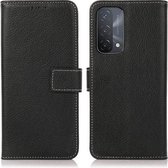 Voor OPPO A93 5G/A74 5G/A54 5G Litchi Textuur PU + TPU Horizontale Flip Lederen Case met Houder & Kaartsleuven & Portemonnee (Zwart)