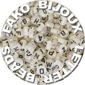 Fako Bijoux® - Letterkralen Rond - Letter Beads - Alfabet Kralen - Sieraden Maken - 7mm - 500 Stuks - Glow