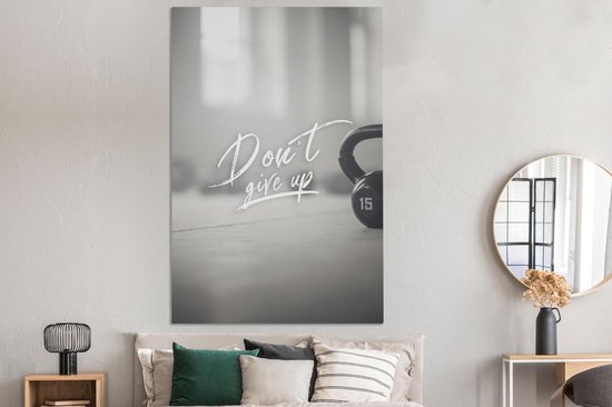 Toile Peinture Poids - Sport - Gym - 120x180 cm - Décoration murale XXL