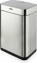 Vuilnisbak 2in1 recycleer vuilnisemmer 2x 30L | 60 Litre 2 Compartment zilver