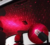 Sterrenhemel USB LED Auto Nachtlicht Projector ROOD- Atmosfeer Licht Decoratie Laser Nacht Lamp - Voor Auto / Party / Plafond / Slaapkamer / Feestje / Sfeer