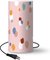 Lamp Design - Stippen - Roze - 54 cm hoog - Ø25 cm - Inclusief LED lamp