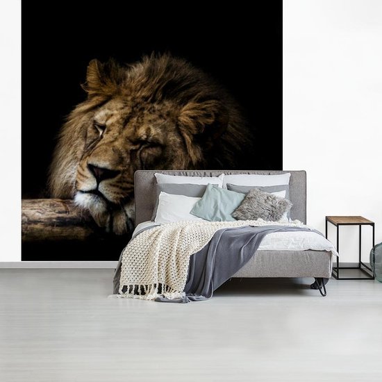 Papier peint - Papier peint photo Lion - Arbre - Marron - Largeur 350 cm x hauteur 350 cm