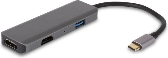 Hub USB C, 3 en 1 Adaptateur USB C avec Sortie 4K HDMI Port USB
