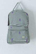 Sissy-Boy - Donkergroene gestreepte rugzak met kreeften embroidery