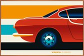 JUNIQE - Poster met kunststof lijst Volvo P1800 Back -40x60 /Kleurrijk