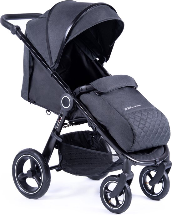 Hibaby buggy - Lichtgewicht- Inclusief voetenzak & regenhoes - Zwart