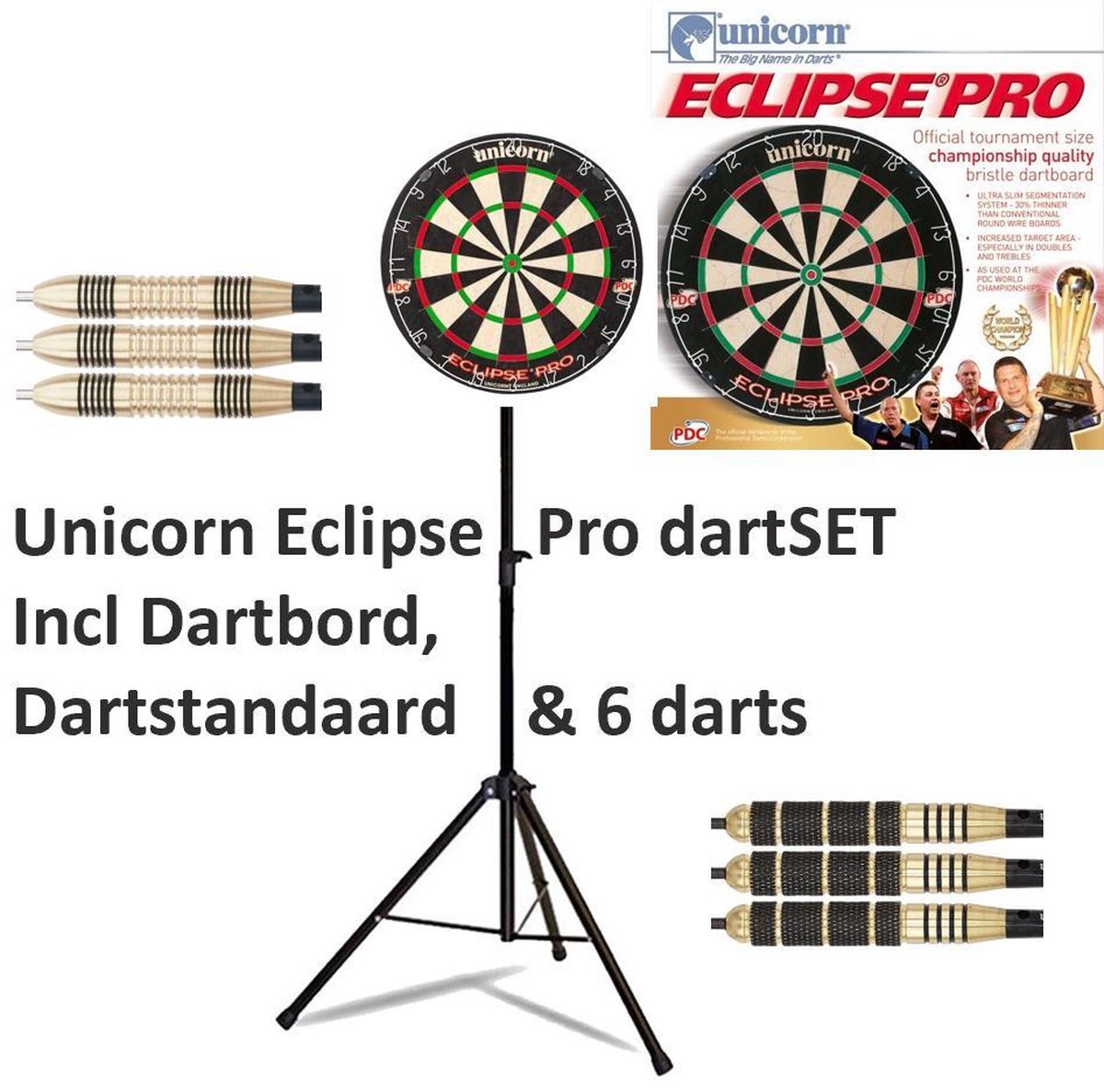 Unicorn Eclipse pro dartSET incl Dartstandaard & 6 darts - Unicorn