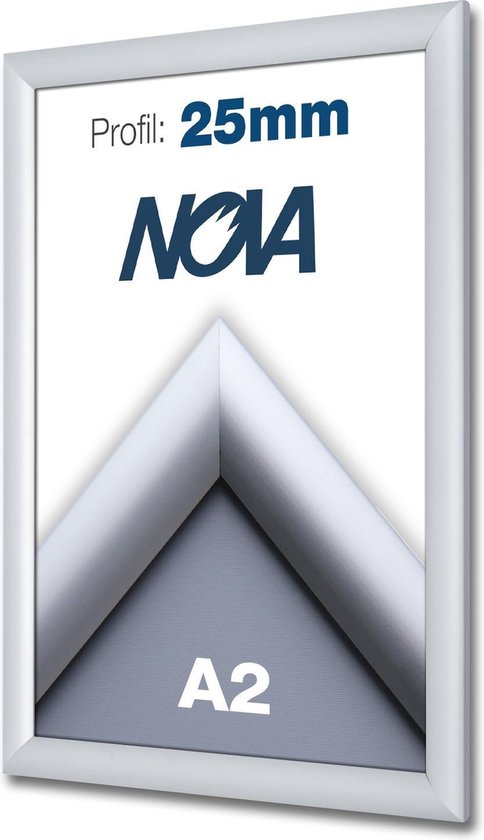 4 PACK Nova Kliklijsten A2 42 x 59.4cm aluminium zilver – wissellijst - posterlijst