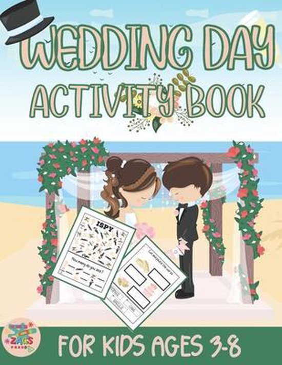 Wedding day activity book for kids ages 3-8 - cover