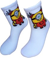 Verjaardag cadeau - MINION Sokken - Leuke sokken - Tekenfilm sokken - Vrolijke sokken - Luckyday Socks - Sokken met tekst - Aparte Sokken - Socks waar je Happy van wordt - Maat 37-44