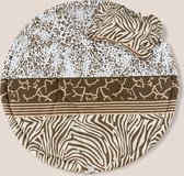 Eliz Baby Boxkleed Rond Set Dubbelzijdig Zebra Beige Brown Teddy ⌀ 100CM