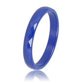 My Bendel - Keramieken Ring Facet Geslepen Kobalt Blauw 3mm - Keramieken Ring • Facet Geslepen • 3 Mm • Kobalt Blauw - met Luxe Cadeauverpakking | Sieraden Voor Dames | Maat 16.00 Mm / Maat 50