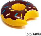 Jumada's Opblaasbare Bekerhouder Donut - Voor Bekers / Blikken / Flessen - Opblaas Drankhouder - Zwembadaccessoire - Opblaasfiguur - Donuts - Bruin