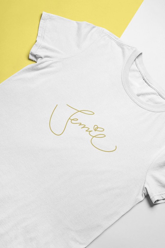 BlackPink Jennie Signature T-Shirt | Fan Sign Love | In Your Area | Maat M Wit