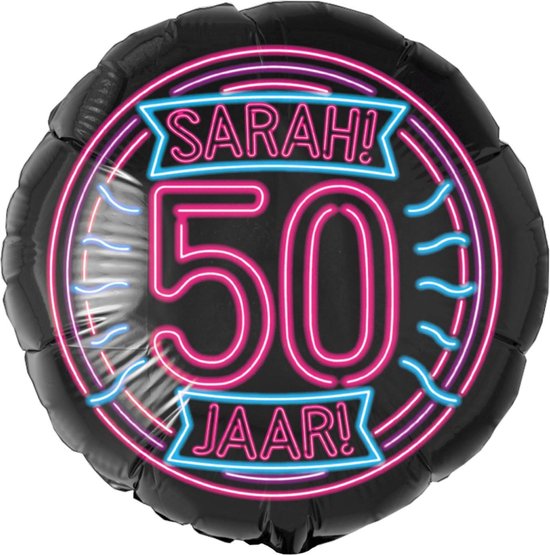 Sarah Helium Ballon 50 Jaar Neon 46cm leeg