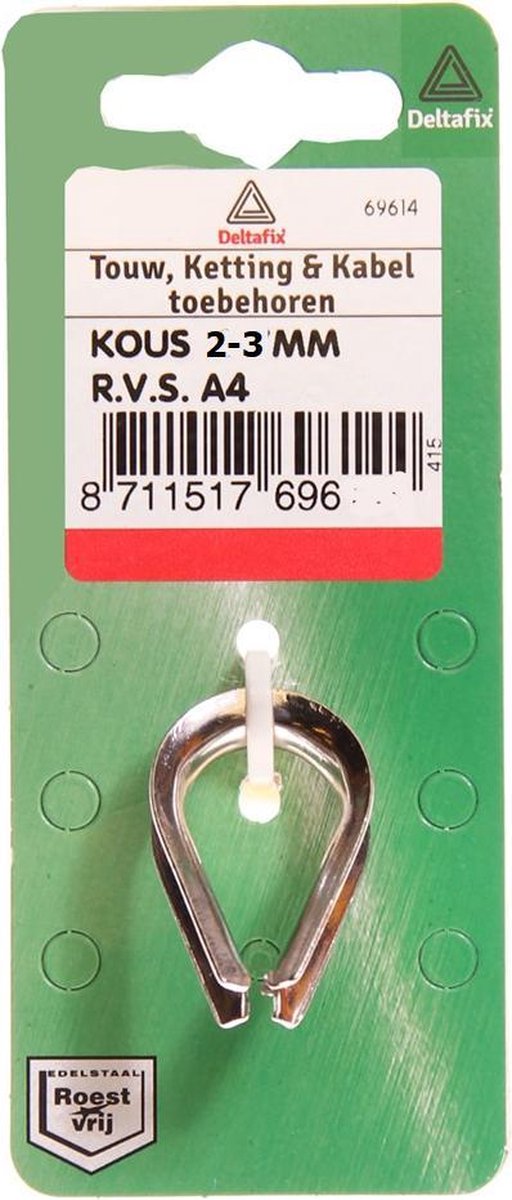 Deltafix touwkous r.v.s. a4 2-3mm 2 st.