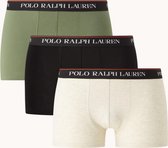 Ralph Lauren Boxershorts met logoband in 3-pack - Groen/ Gebroken Wit/ Zwart - Maat S