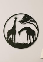 Wanddecoratie dieren | Giraffe - M (40x40cm)