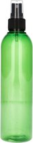 12 x 250 ml fles Basic Round PET groen + spraypomp zwart BPA vrij kunststof, hervulbaar, onbreekbaar, recyclebaar, lege fles